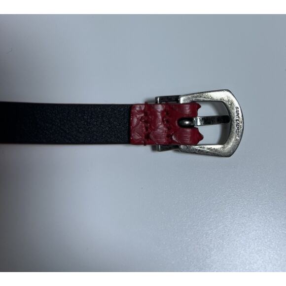 NWT! $445 YSL Saint Laurent Pitone Python Lacquer RED Cherry Skinny Belt 100 Cm - Picture 4 of 12